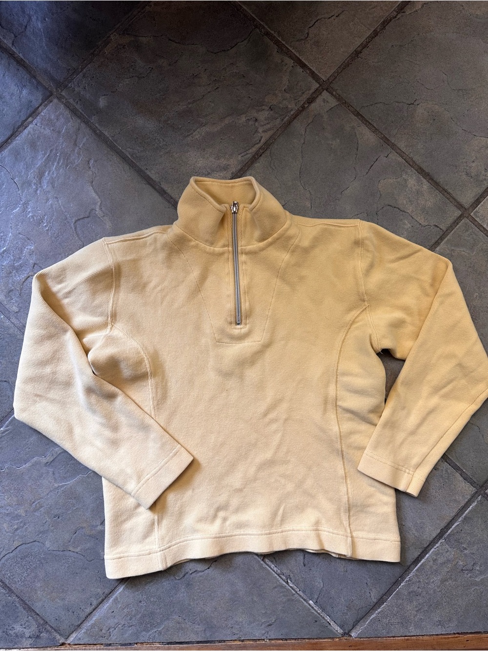 Tommy Bahama Light Yellow Quarter-Zip Pullover Sweater